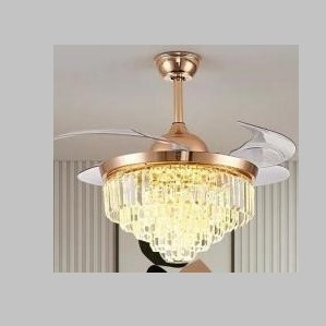 Ceiling fan with remote  Silver metal body