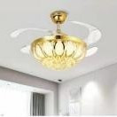 Ceiling fan with remote   Silver metal body